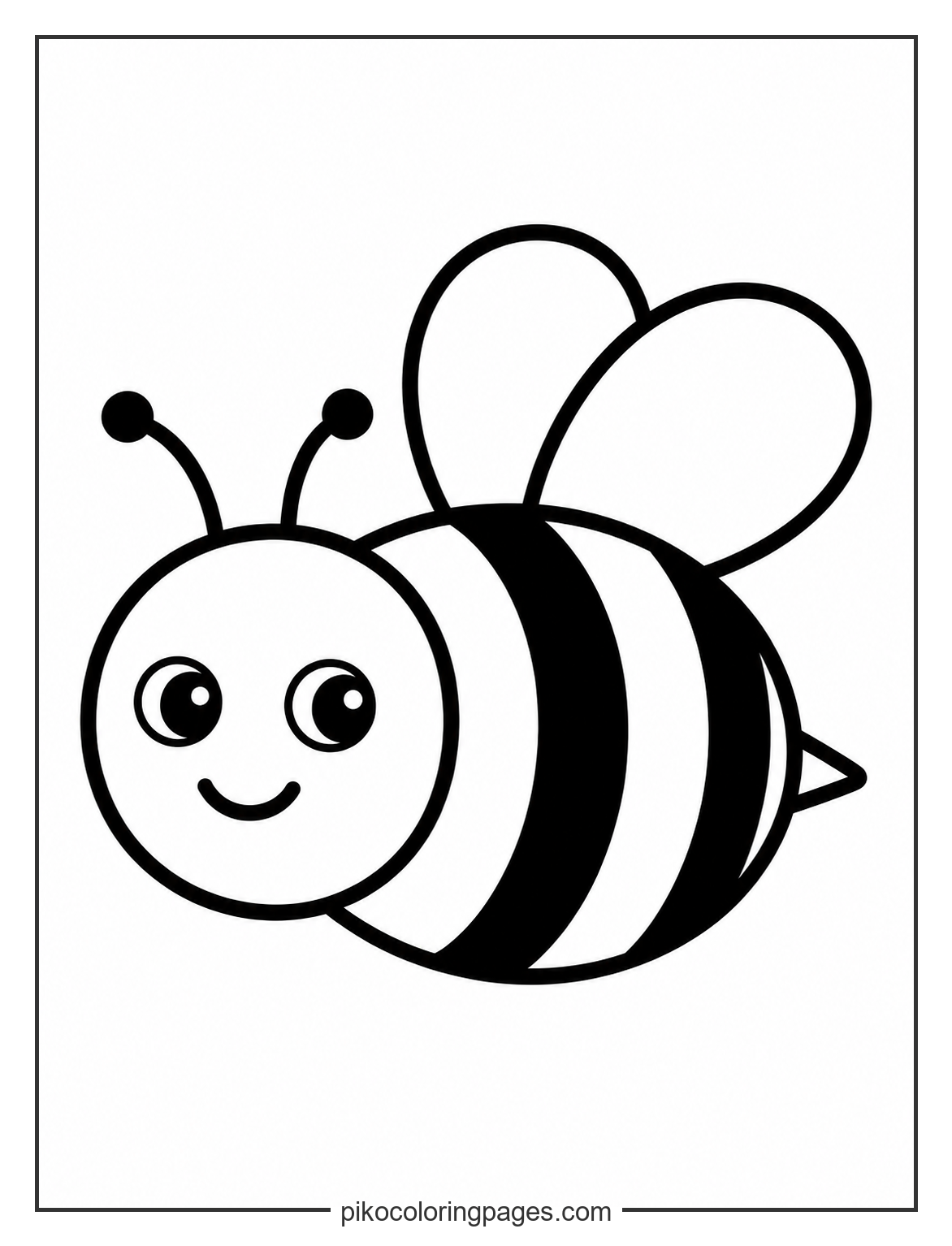 Simple bumblebee coloring page with thick lines for toddlers