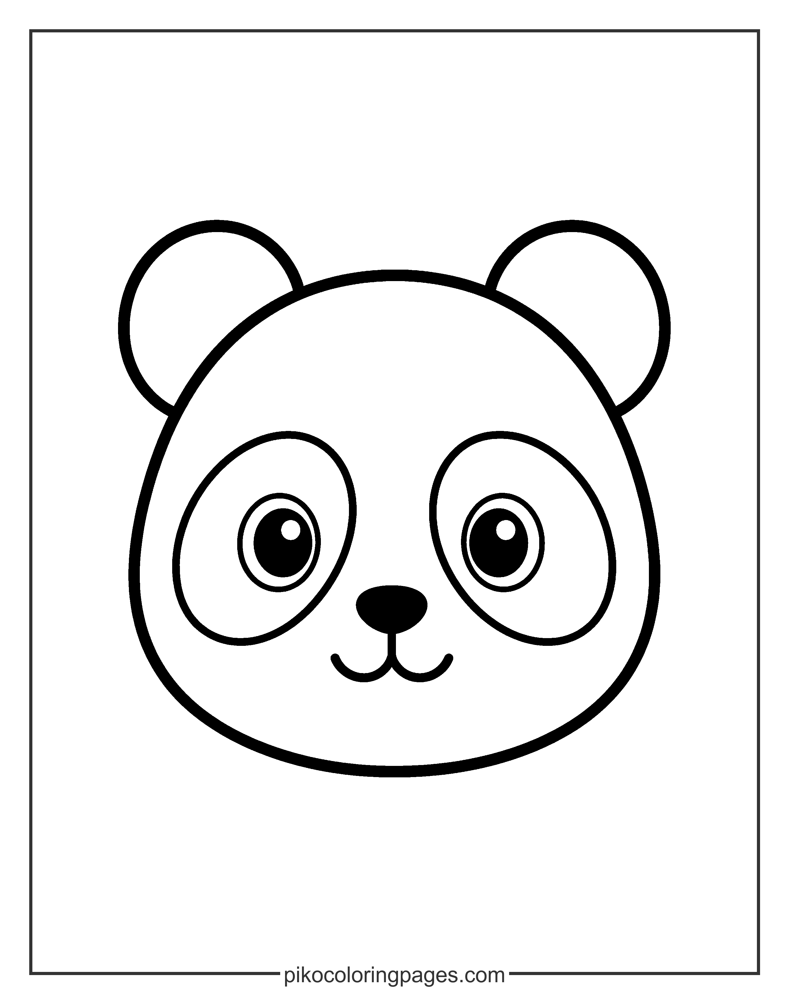 Simple panda face coloring page for preschool kids