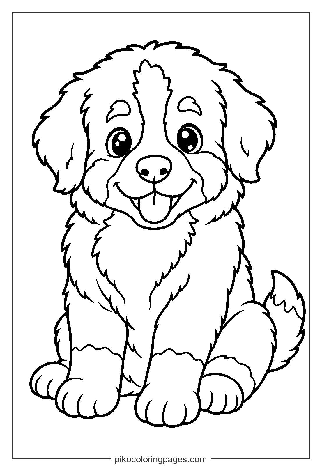 A tri-color bernese mountain dog puppy friend. kawaii bernese mountain dog puppy coloring page