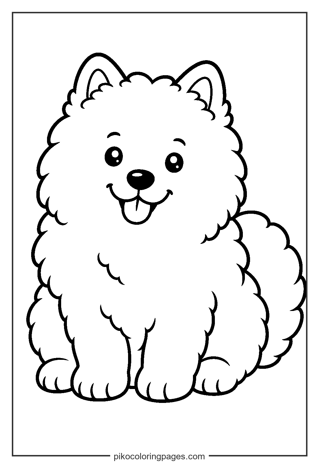 The fluffiest samoyed puppy you ever did see. kawaii samoyed puppy coloring page fluffy cloud